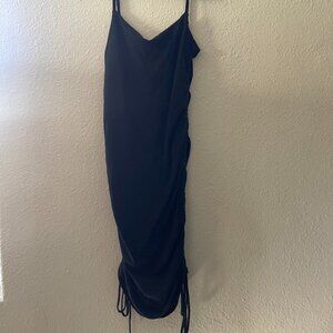 Fabletics Live-In Spaghetti Strap Dress Black with Side Tie